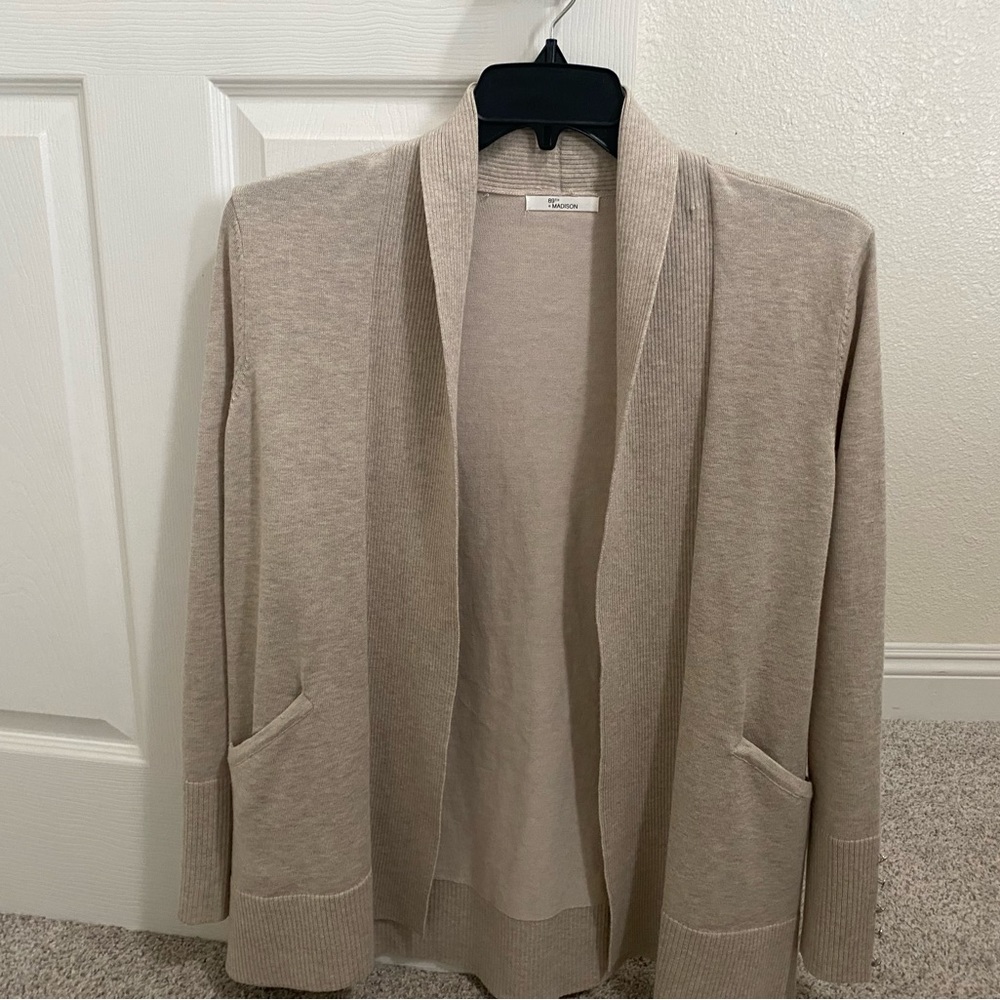 89th + Madison Beige Open Cardigan Sweater Sz S